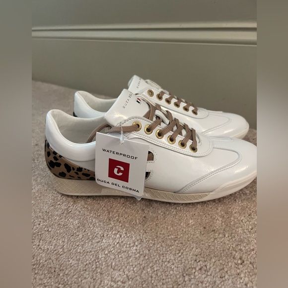 Duca Del Cosma King Cheetah Golf Shoe, white/leopard, 39, NWT - Picture 3 of 8